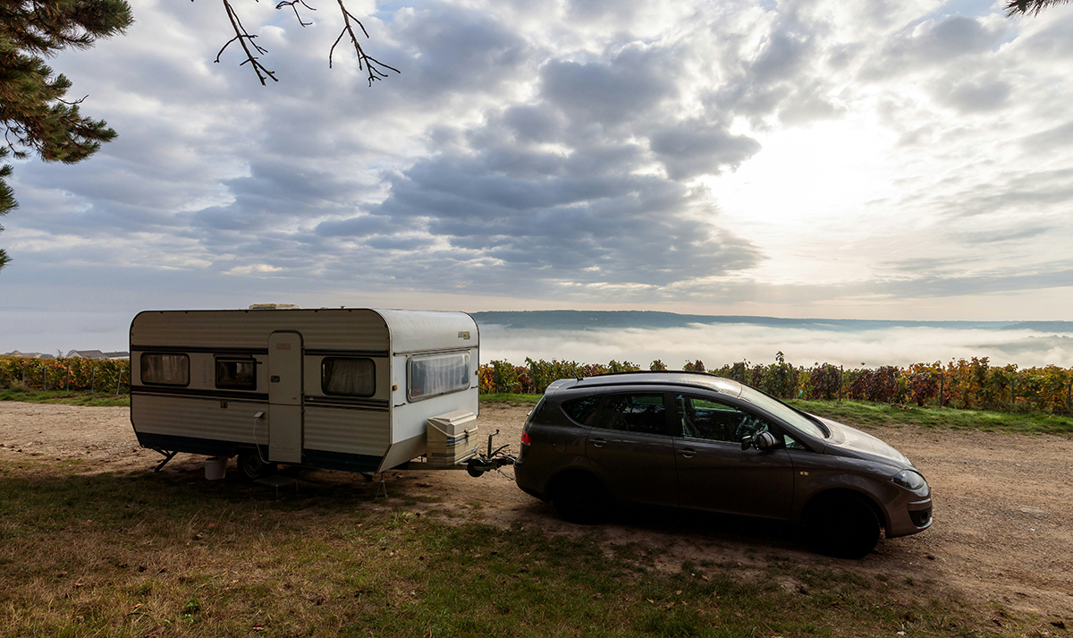 Car/Van towing a caravan or something similar
